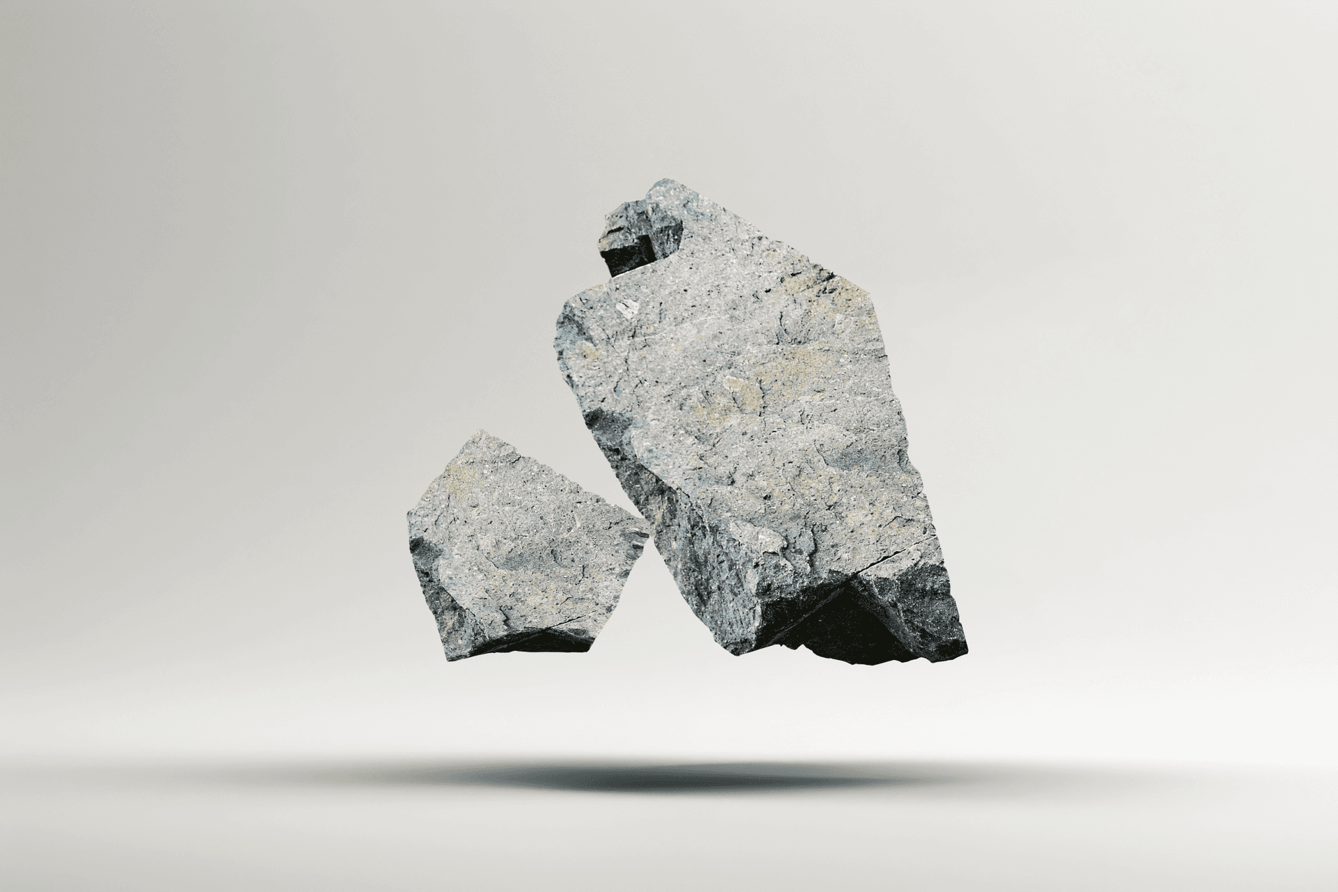 Floating stone sculpture — creative work by Heyo