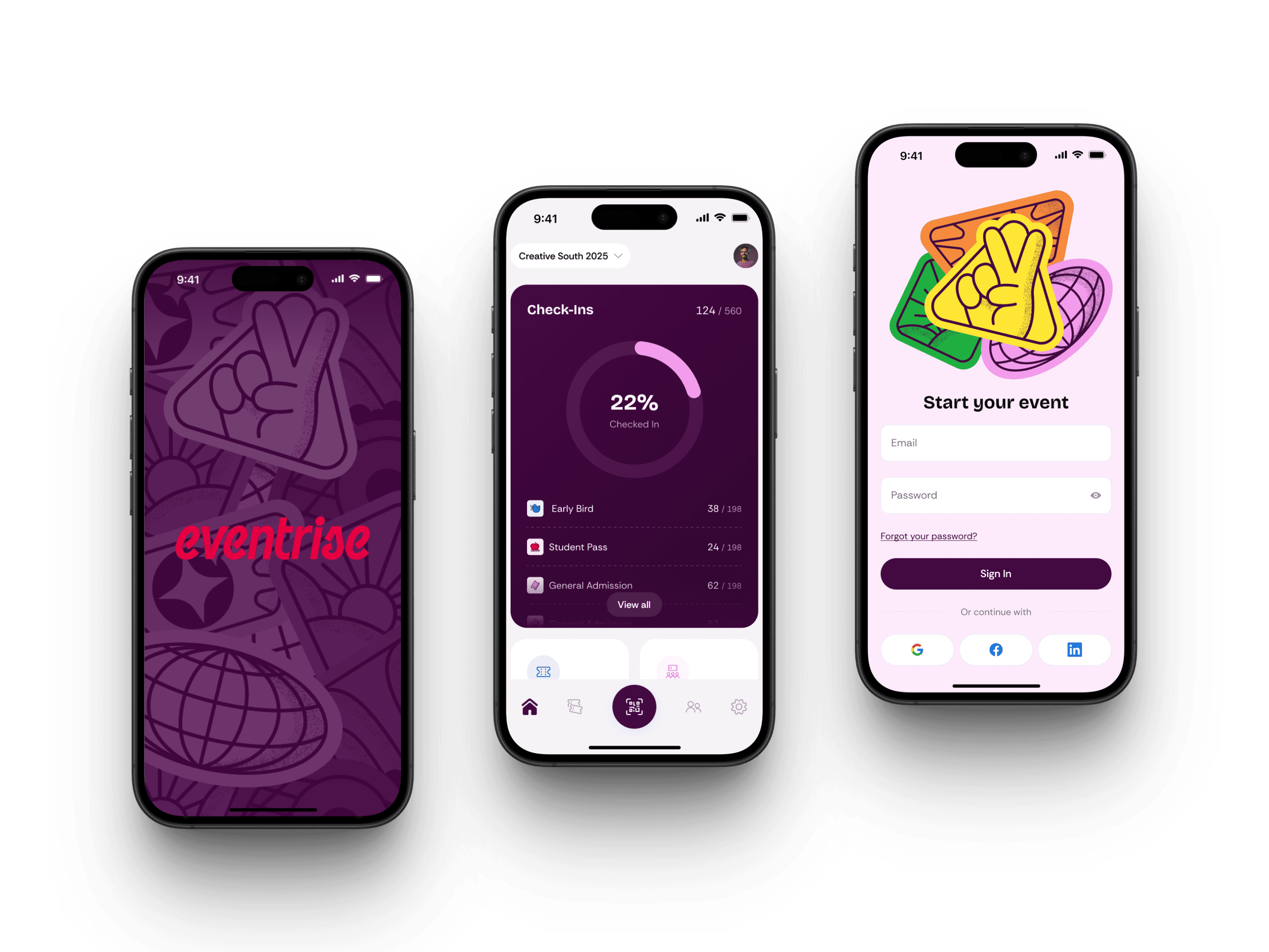 Eventrise mobile app design by Heyo