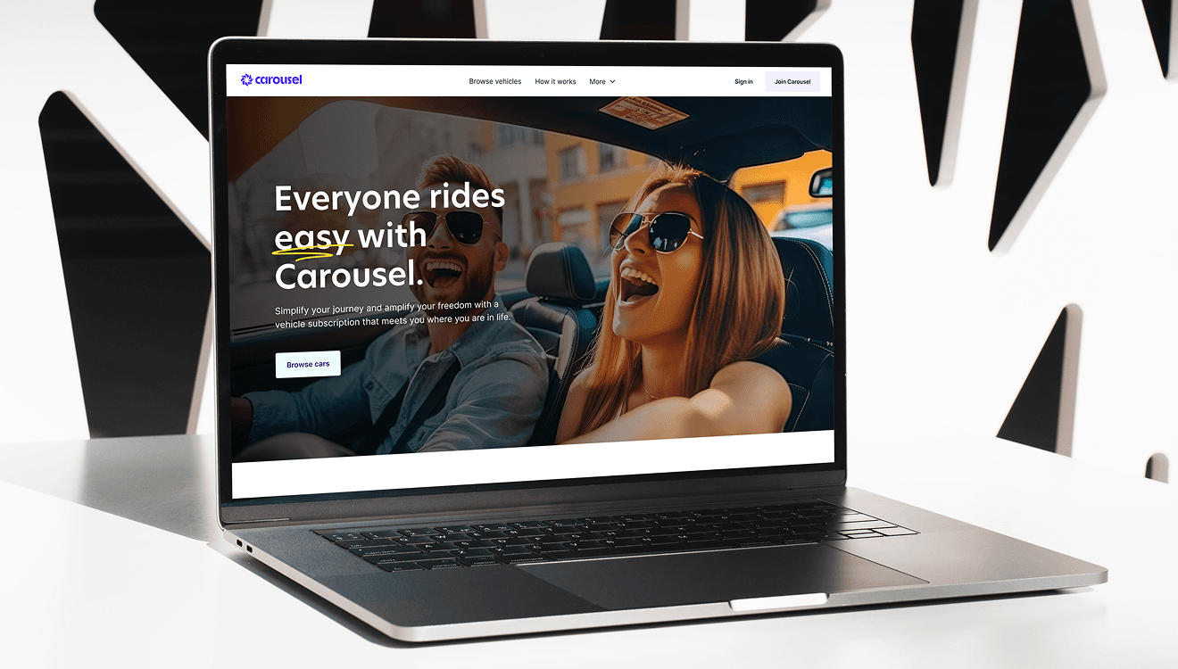 Carousel brand application mockup