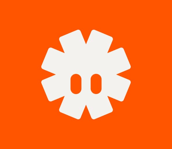 Geomi logo mark on orange background