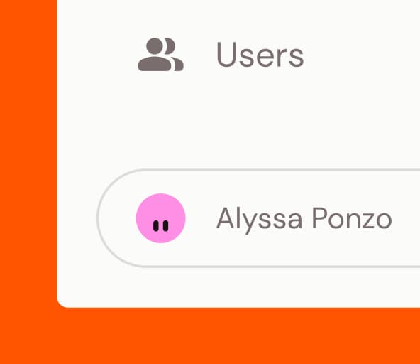 Geomi users interface design on orange background