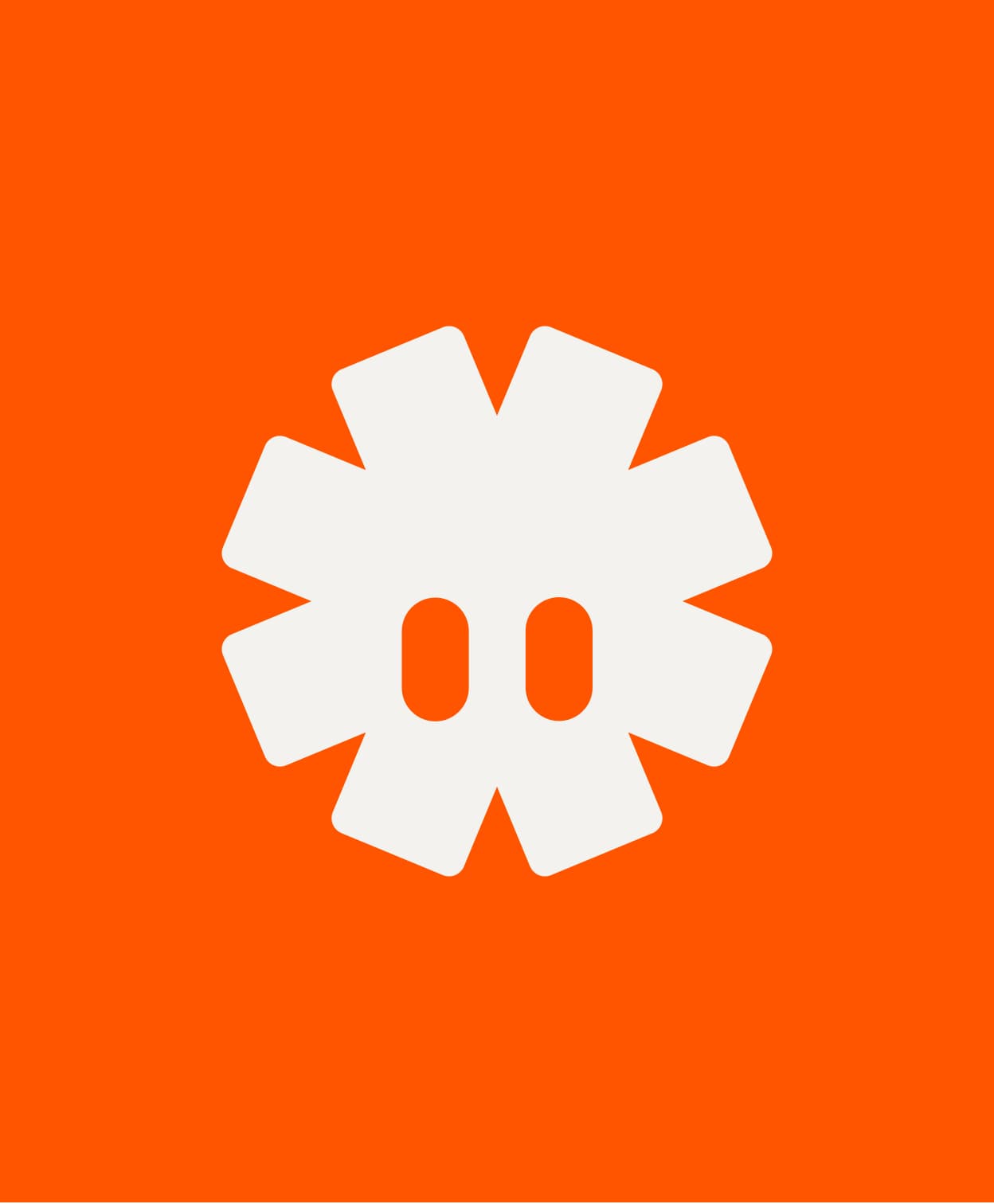 Geomi logo mark on orange background