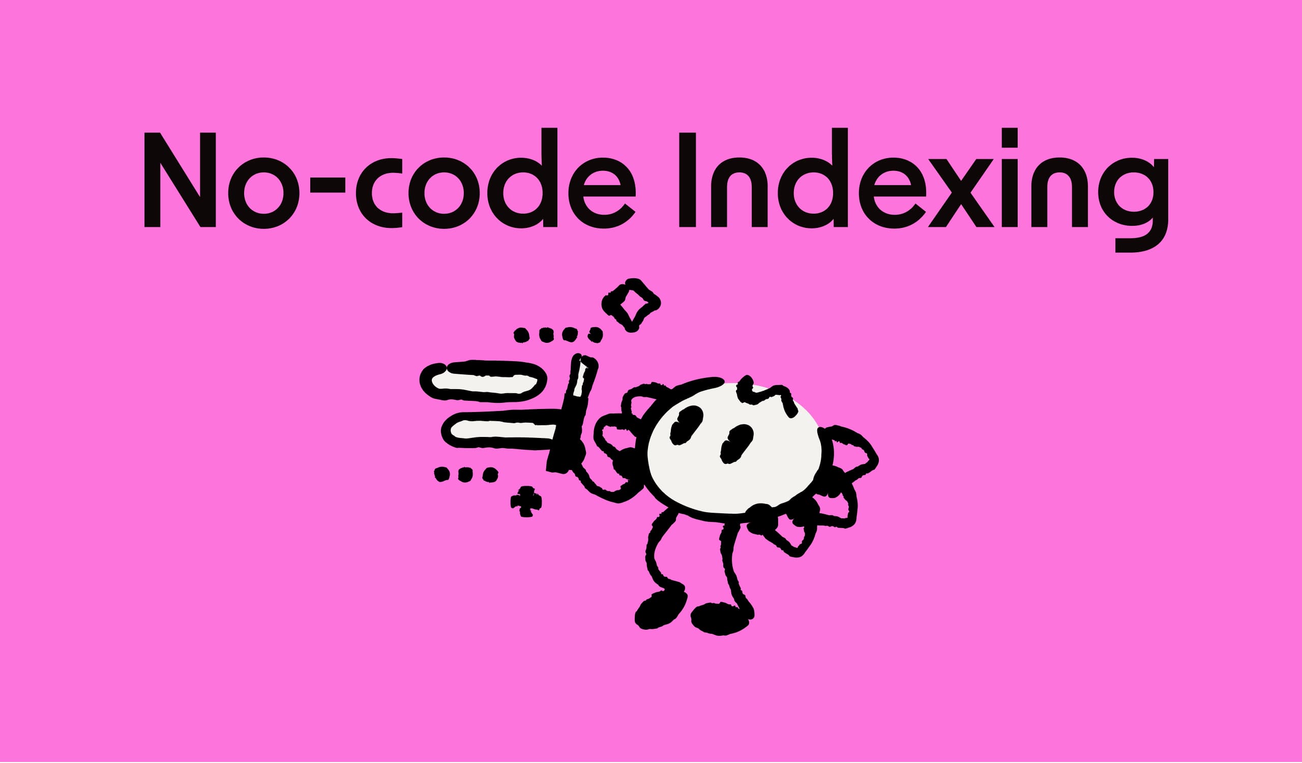 Geomi no-code indexing feature with mascot illustration