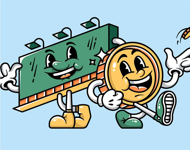 Lamar Advertising — Character illustration and billboard design by Heyo