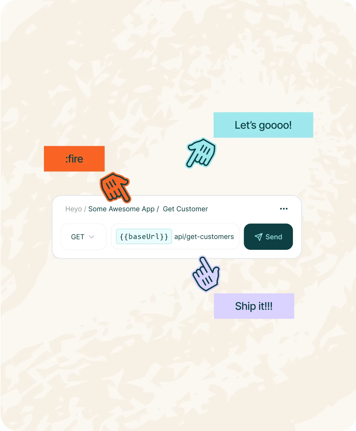 Reactions and cursors gathered around a single Shippy API request