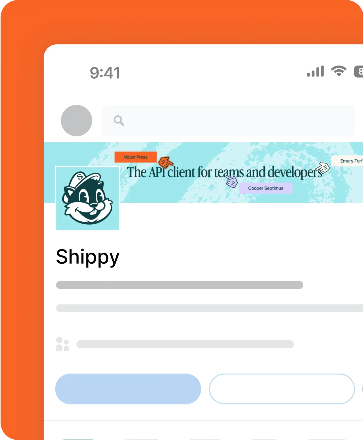 The Shippy Product Hunt listing, the API client for teams and developers