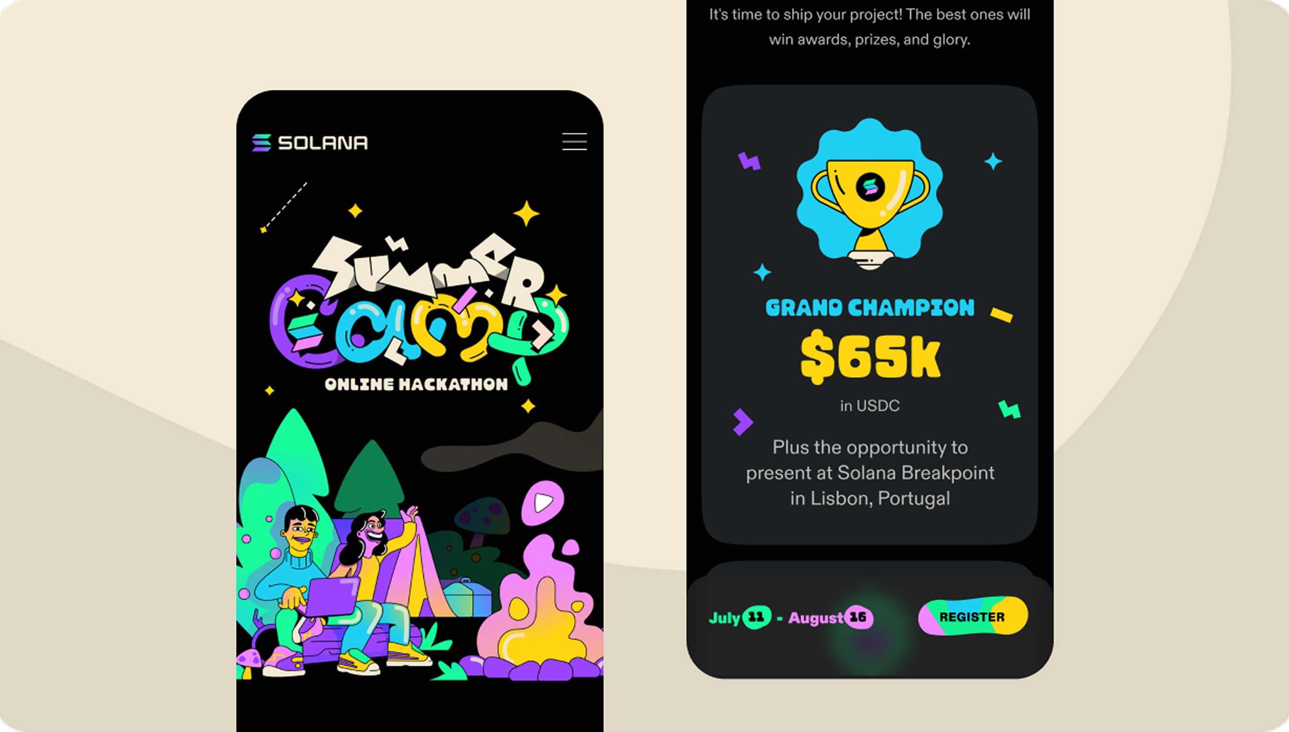 Solana Summer Camp brand collateral