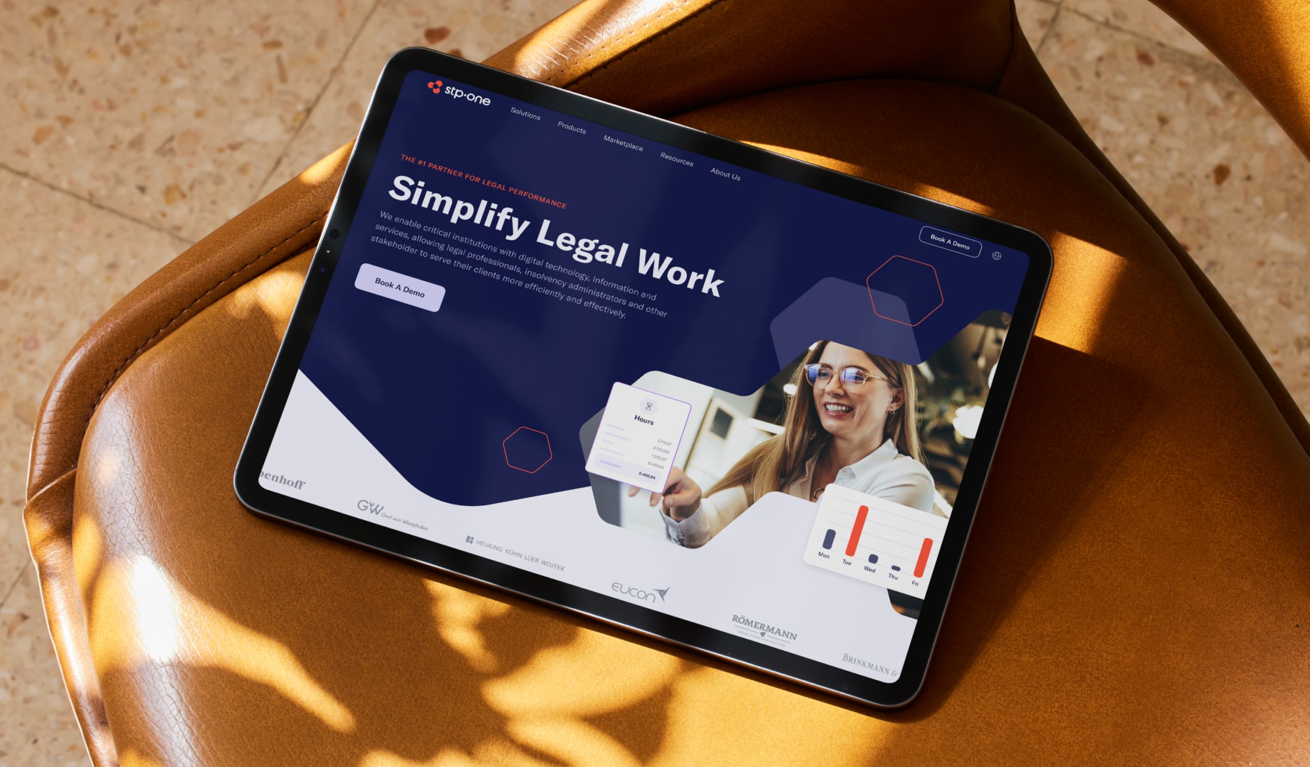 STP One — Website design on tablet by Heyo