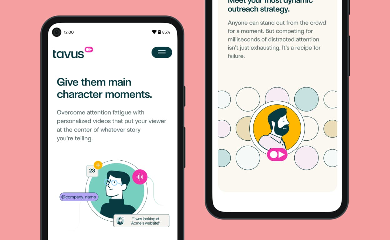 Tavus AI video platform designed by Heyo