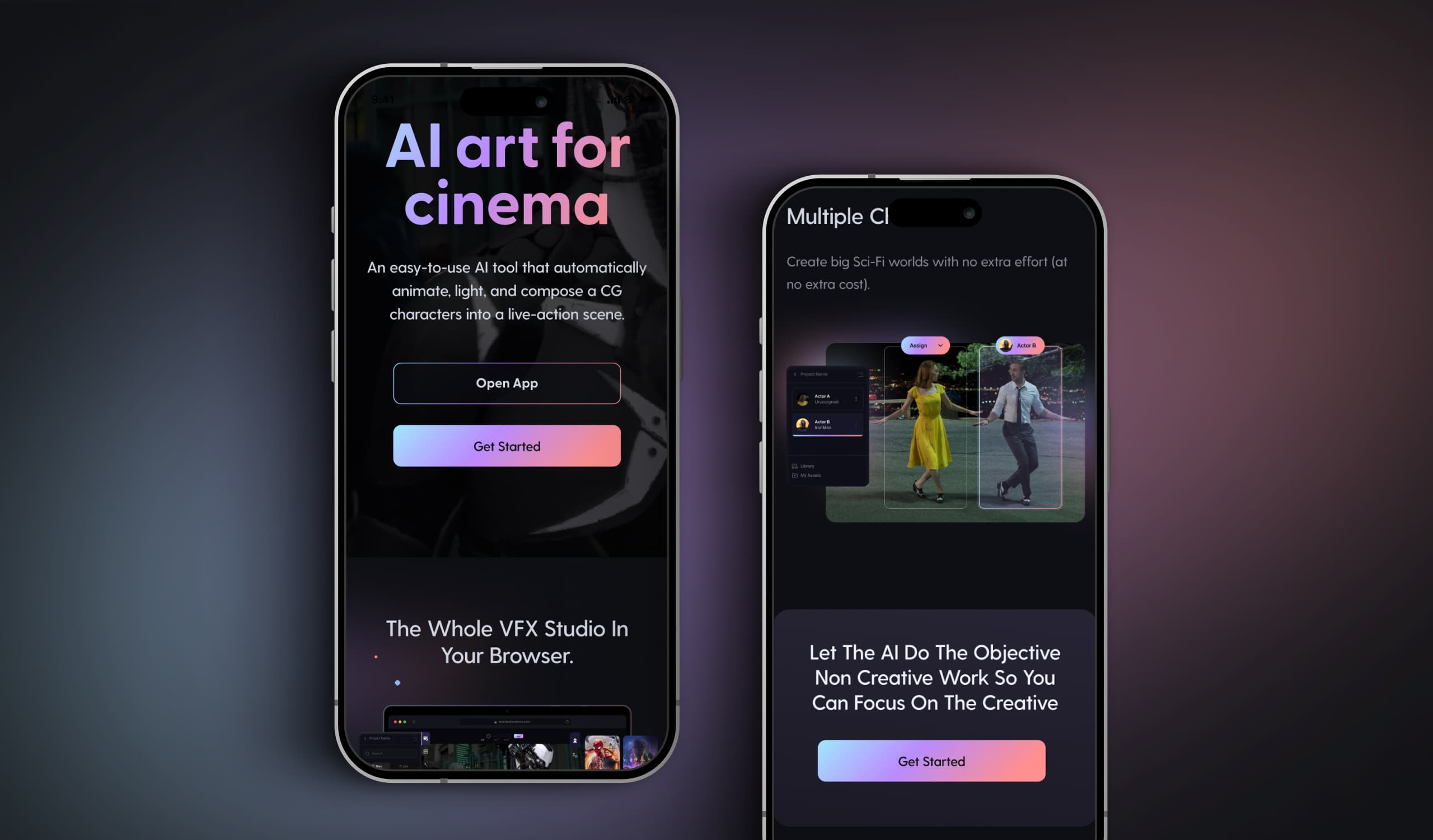 Wonder Dynamics UI design