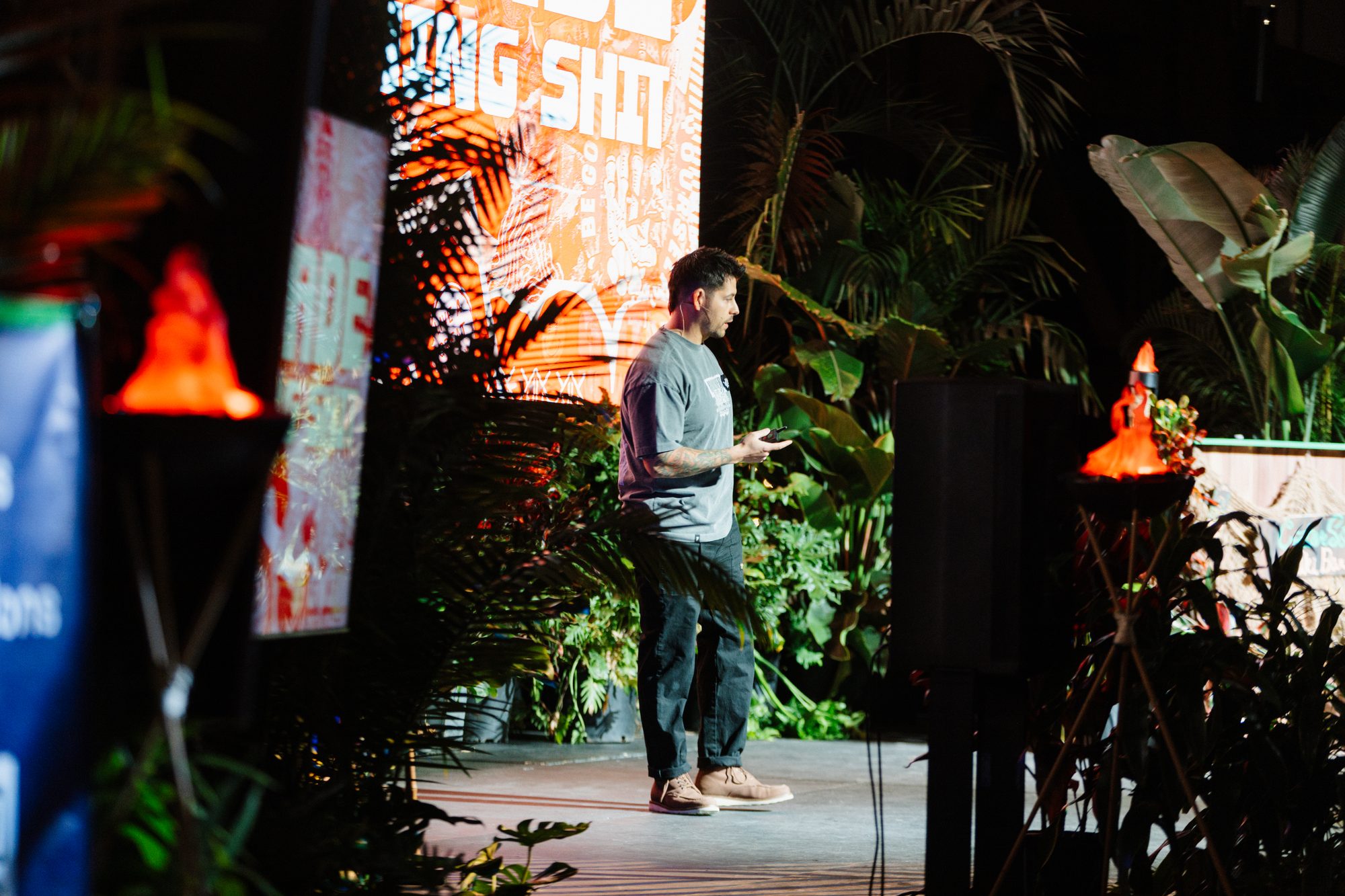 Brooks Engel speaking on stage at Creative South 2026